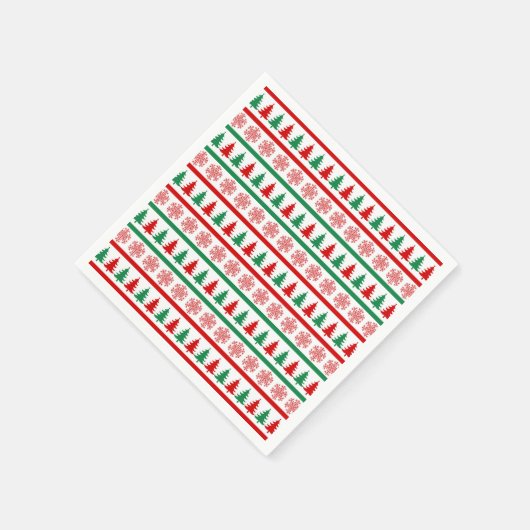 Christmas Trees and Snowflakes Print Paper Napkins Serviette (Ecke)