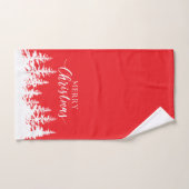 Christmas Trees Bath Towel Set Red and White (Handtuch)