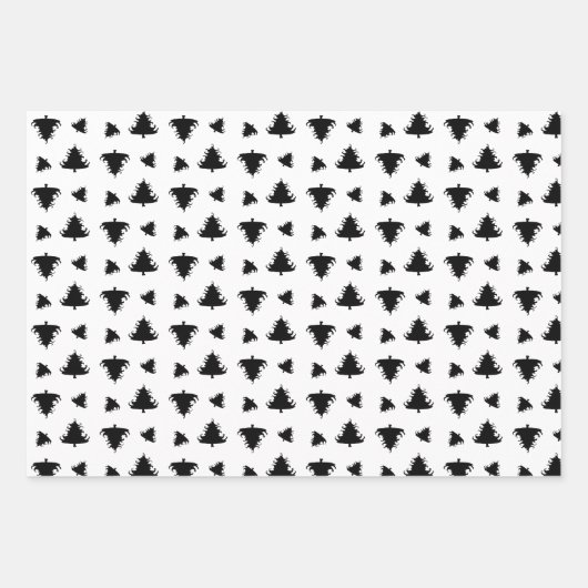 Christmas Trees Black Plaid Geschenkpapier Set (Vorderseite 3)