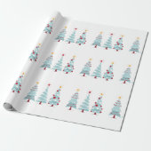 Christmas Trees Blue Geschenkpapier (Ungerollt)