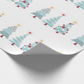 Christmas Trees Blue Geschenkpapier (Ecke)