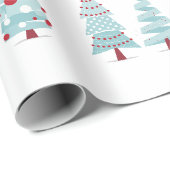 Christmas Trees Blue Geschenkpapier (Rolleneckpunkt)