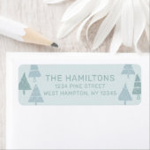 Christmas Trees Blue Return Address Label (Insitu)