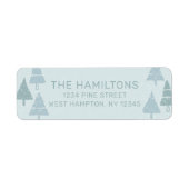 Christmas Trees Blue Return Address Label (Vorne)