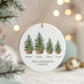 Christmas Trees Bow Blue Keramik Ornament