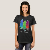 Christmas Trees Cat Lizard Dinosaur Rat Blue Green T-Shirt (Vorne ganz)