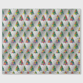 Christmas Trees Colourful Xmas Geschenkpapier (Flach)