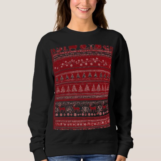 Christmas trees deer sweat-shirt for woman  sweatshirt (Vorderseite)