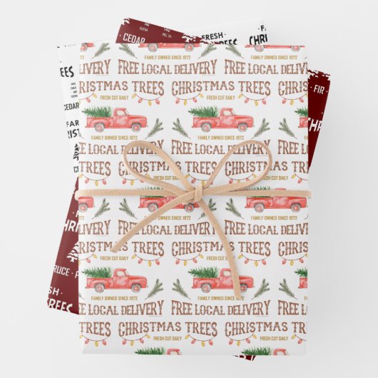 CHRISTMAS TREES GESCHENKPAPIER SET (Beispiel)