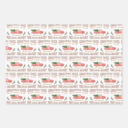 CHRISTMAS TREES GESCHENKPAPIER SET (Vorderseite)