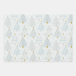 Christmas Trees Gift Wrapping Paper Geschenkpapier Set