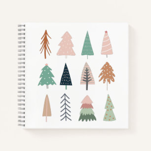 Christmas Trees Girly Collage Journal Notizblock