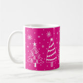Christmas Trees in Snow Chalk Board Pink and White Kaffeetasse (Links)