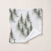 Christmas trees in the Woods Badhandtuch Set (Waschlappen)