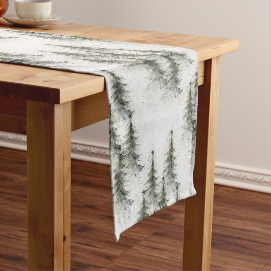 Christmas trees in the Woods Kurzer Tischläufer (Beispiel)