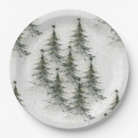 Christmas trees in the Woods Pappteller (Vorderseite)