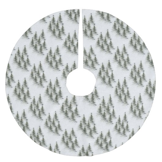 Christmas trees in the Woods Polyester Weihnachtsbaumdecke (Vorderseite)