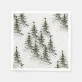 Christmas trees in the Woods Serviette