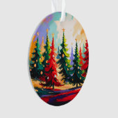 Christmas Trees Landscape Painting  Acrylic  Ornament (Vorderseite)
