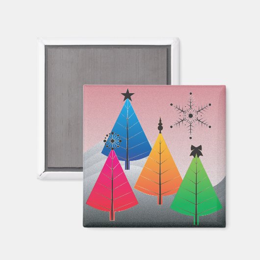 Christmas Trees Magnet (Vorderseite/Rückseite)