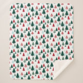 Christmas Trees Pine Forest Cozy Patterned Sherpadecke (Vorderseite)