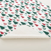 Christmas Trees Pine Forest Cozy Patterned Sherpadecke (3/4)