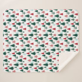 Christmas Trees Pine Forest Cozy Patterned Sherpadecke (Vorderseite (Horizontal))