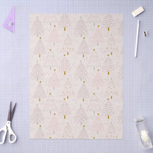 Christmas Trees Pink Seidenpapier (Basteln)