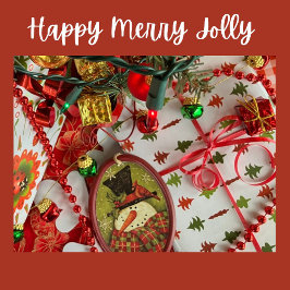 Christmas Trees Red and Green on White Geschenkpapier