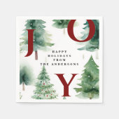 Christmas Trees Red Joy Greenery Holiday Party Serviette (Vorderseite)