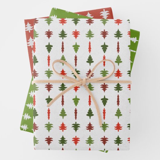 Christmas Trees Red White Green Geschenkpapier Set (Beispiel)