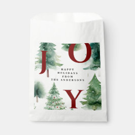 Christmas Trees Rustic Greenery Holiday Red Joy Geschenktütchen