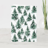 Christmas Trees Santa in Sleigh Reindeer Karte (Rückseite)