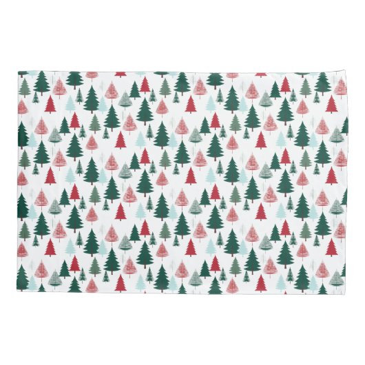 Christmas Trees Scandi Pine Forest Cozy Patterned Kissenbezug (Rückseite-Links)