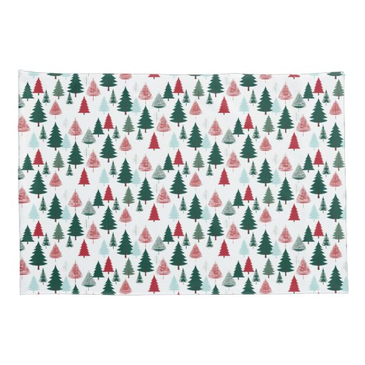 Christmas Trees Scandi Pine Forest Cozy Patterned Kissenbezug (Rückseite-Rechts)