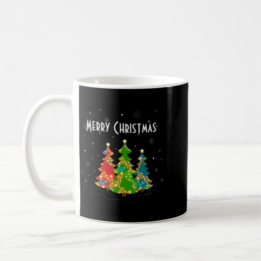 Christmas Trees Snowflakes Whimsical Fun Red T Shi Kaffeetasse (Links)