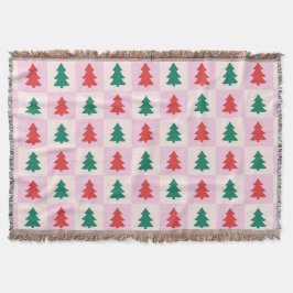 Christmas Trees Throw Blanket Decke