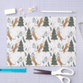 Christmas trees & tigers pattern custom background seidenpapier (Handwerk)