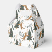 Christmas trees & tigers pattern white background geschenkschachtel (Vorderseite)