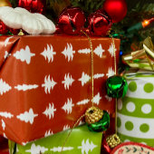 Christmas Trees White on Red Geschenkpapier