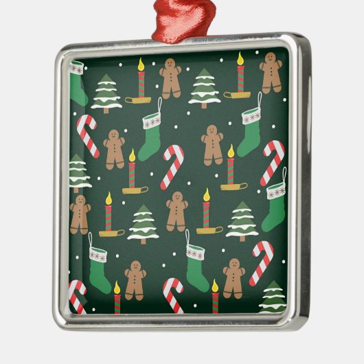Christmas trees with gingerbread men, ornament aus metall (Links)