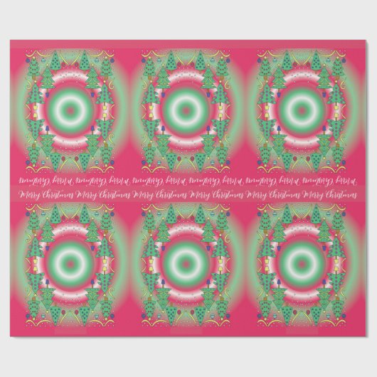 Christmas Trees Wrapping Paper Geschenkpapier (Flach)