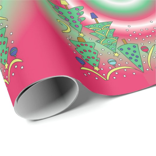 Christmas Trees Wrapping Paper Geschenkpapier (Rolleneckpunkt)