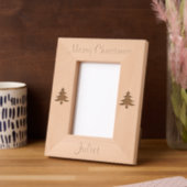 Christmas Trees Xmas Laser Etched Picture Frame Geätzte Rahmen (Linke Ecke)