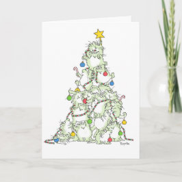 CHRISTMAS TREIN OF KÄTZCHENS card by Sandra Boynto Feiertagskarte