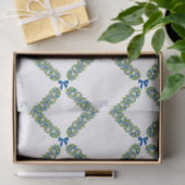 Christmas Trellis Blue Bow Seidenpapier (Geschenk)