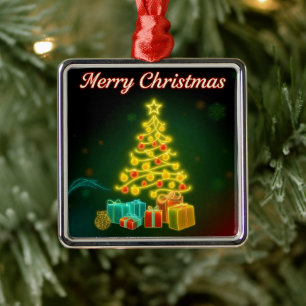 Christmas Trendy Neon Holiday Collection Ornament Aus Metall
