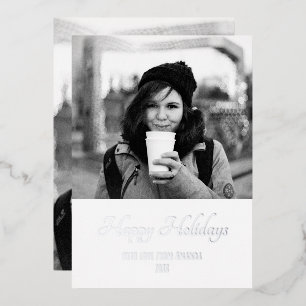Christmas Trendy Script Two Side Foto Folien Feiertagskarte