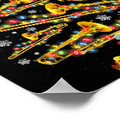 Christmas Trombone Player Xmas Tree Jazz Music Lov Poster (Ecke)