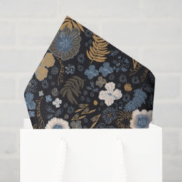 Christmas Tropical Coastal Blue Hibiscus Floral  Seidenpapier